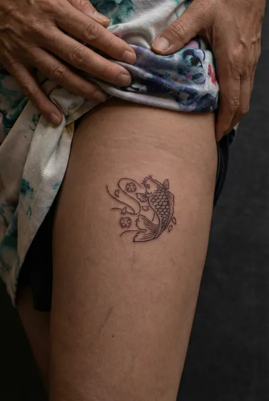 Japanese motif tattoo by Evis Ink Tokyo in Ueno