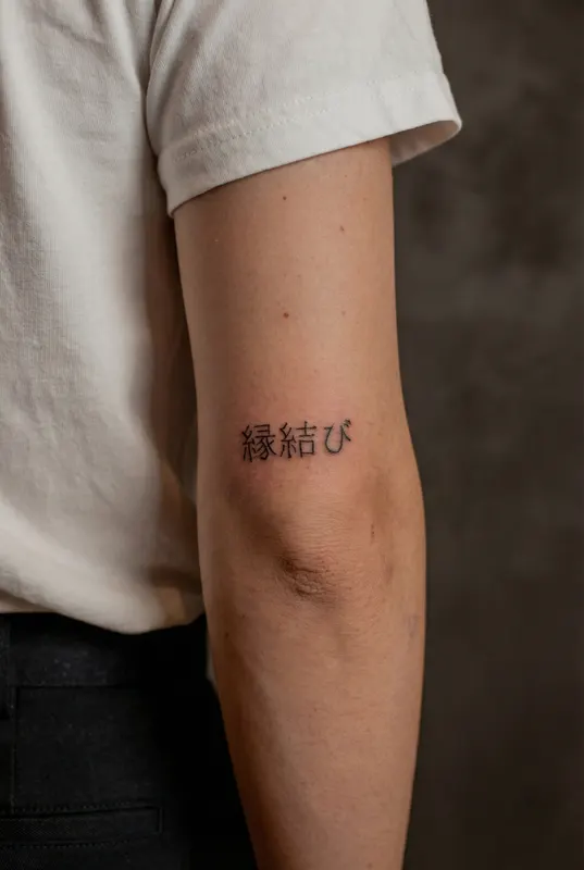 Calligraphy-style kanji tattoo by Evis Ink Tokyo in Ueno
